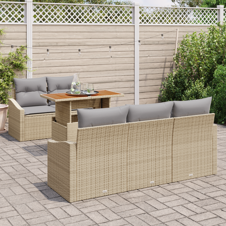 Have Spisebordssæt med pude 6 pcs Beige og grå