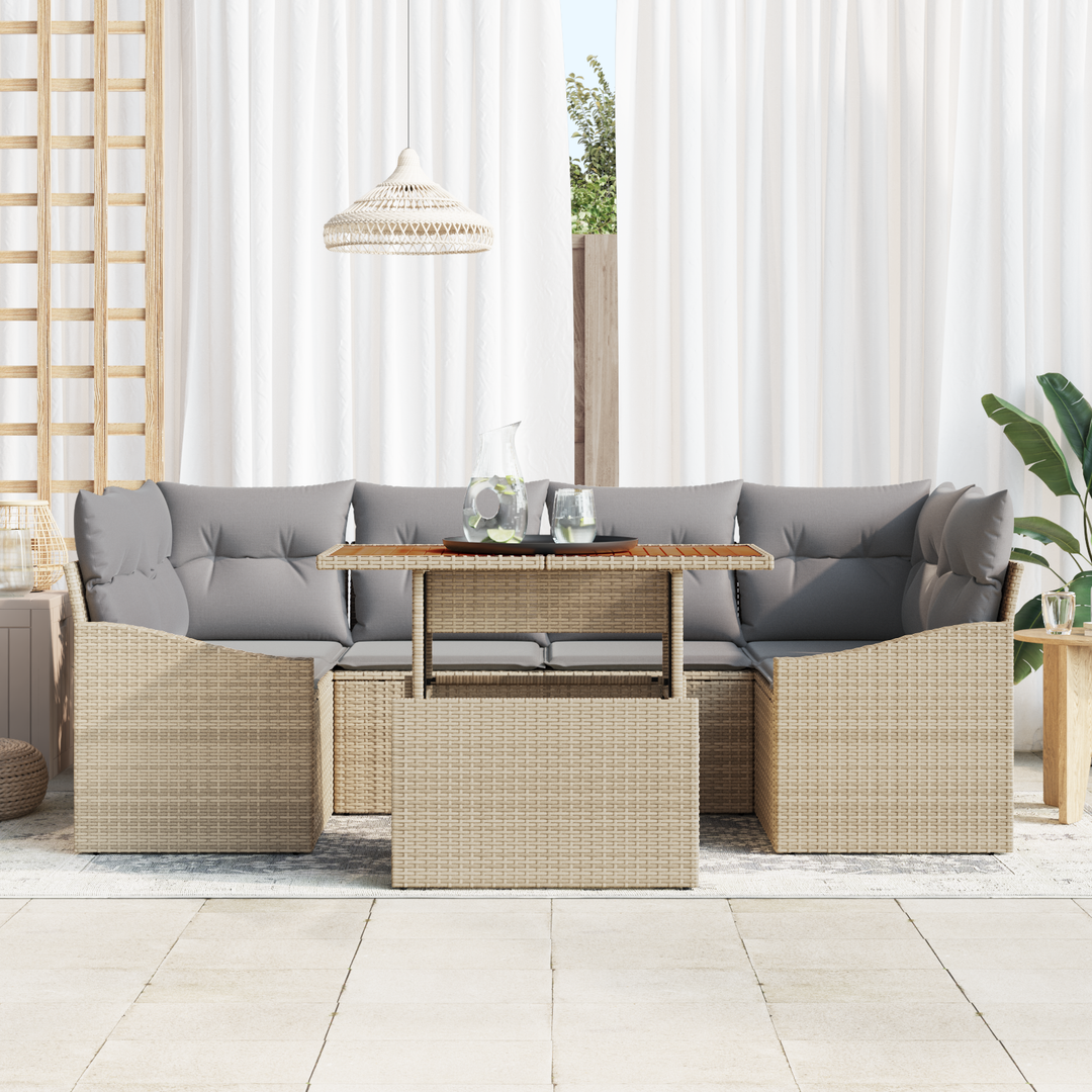Have Spisebordssæt med pude 7 pcs Beige og grå