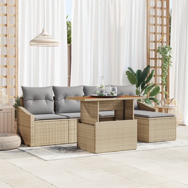 Have Spisebordssæt med pude 6 pcs Beige og grå