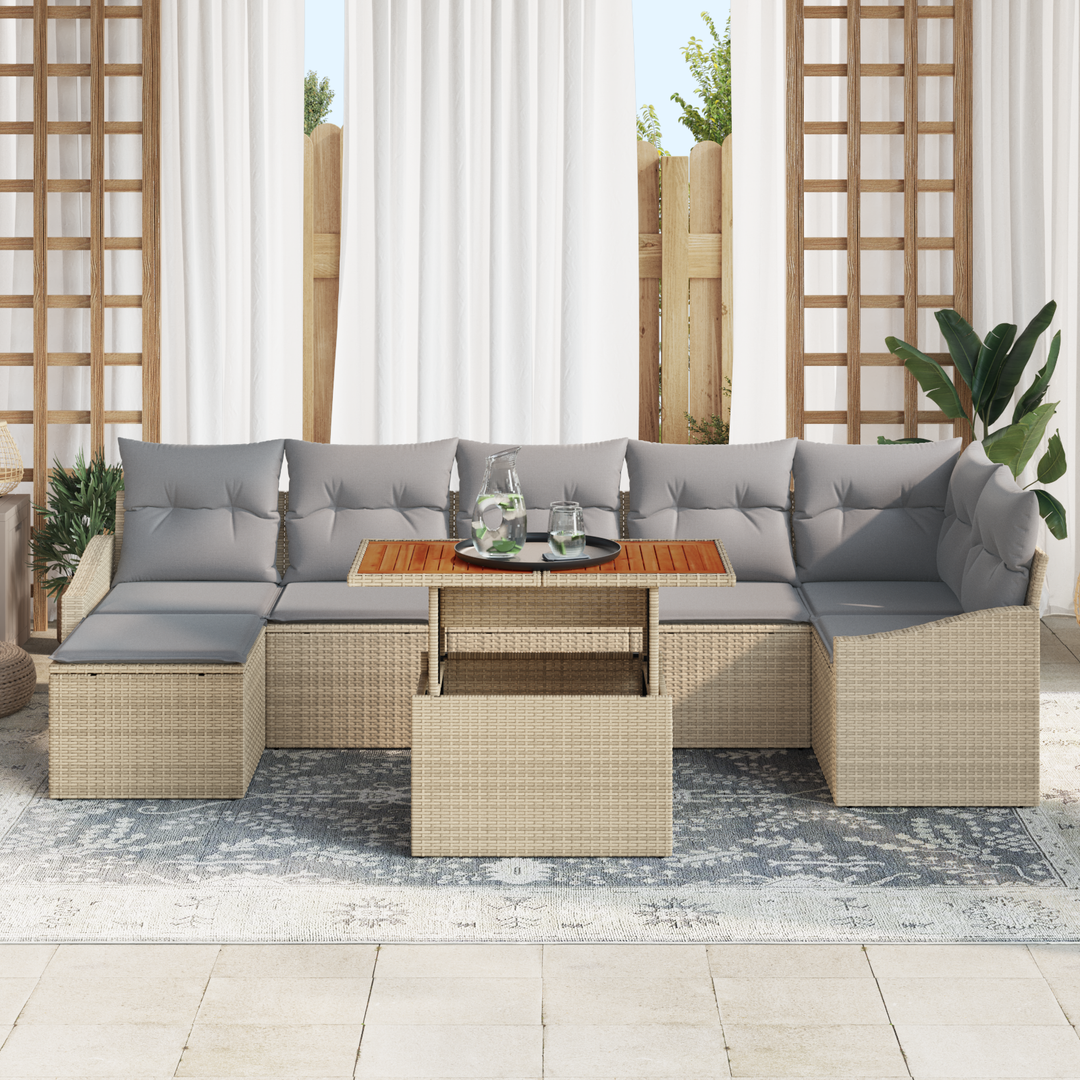Have Spisebordssæt med pude 8 pcs Beige og grå