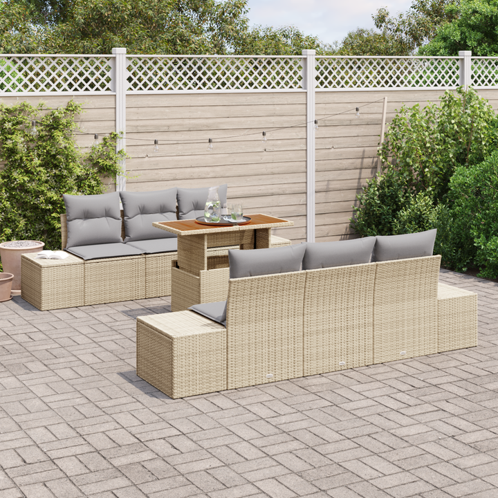 Have Spisebordssæt med pude 7 pcs Beige og grå