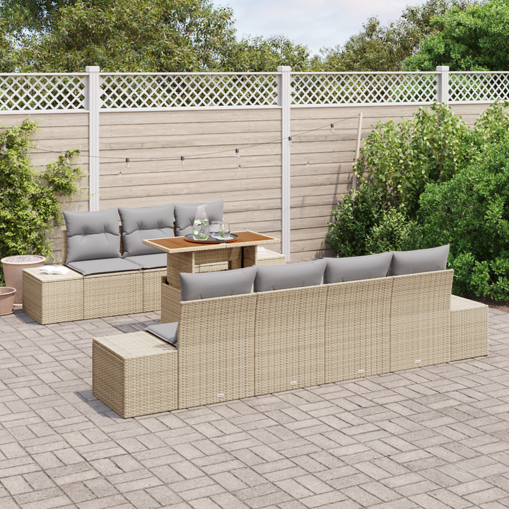 Have Spisebordssæt med pude 8 pcs Beige og grå
