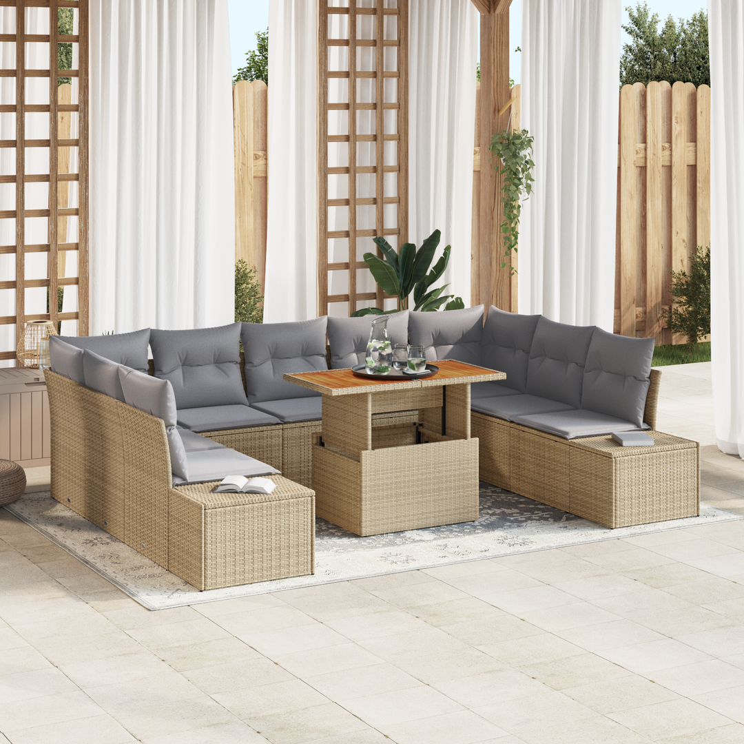 Have Spisebordssæt med pude 10 pcs Beige og grå