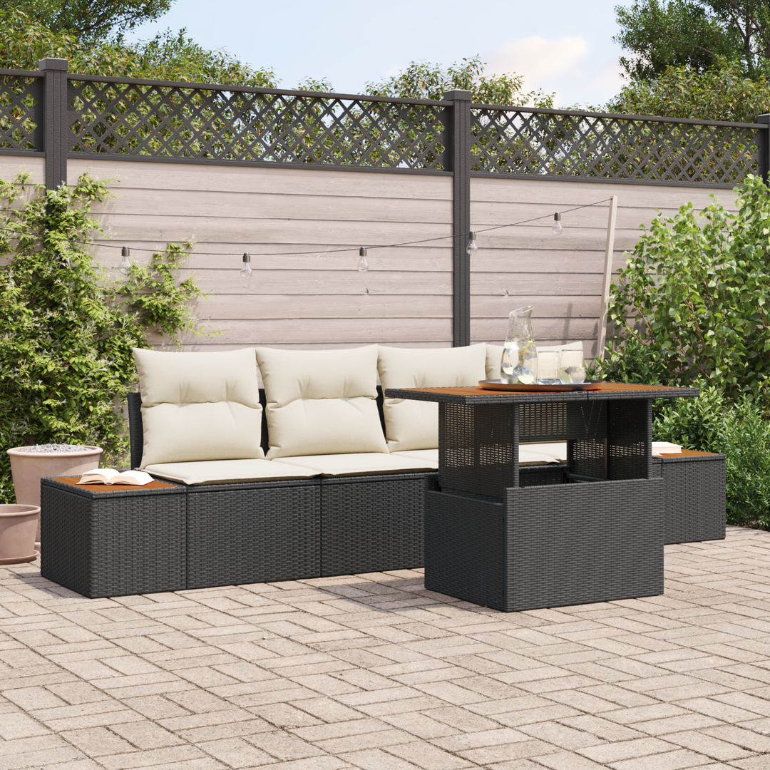 Have Spisebordssæt med pude 5 pcs Sort og Beige