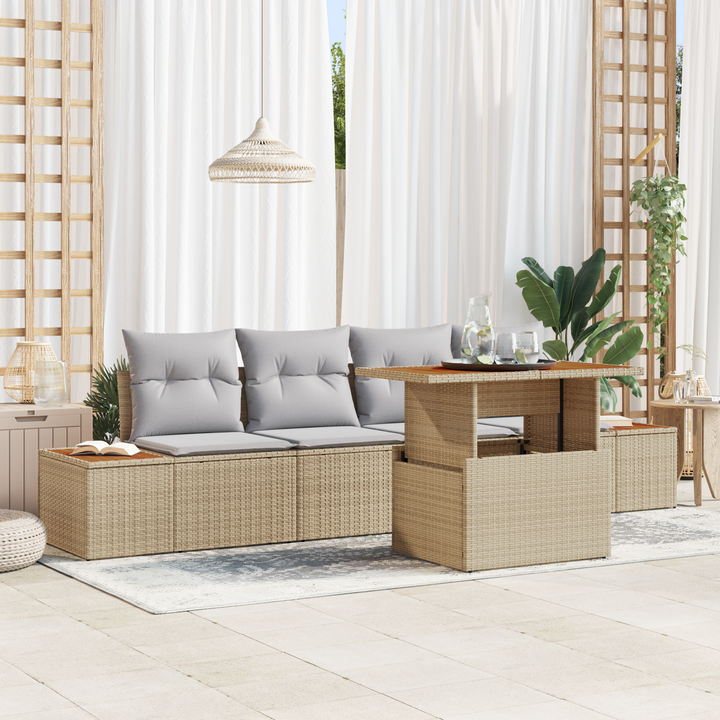 Have Spisebordssæt med pude 5 pcs Beige og grå