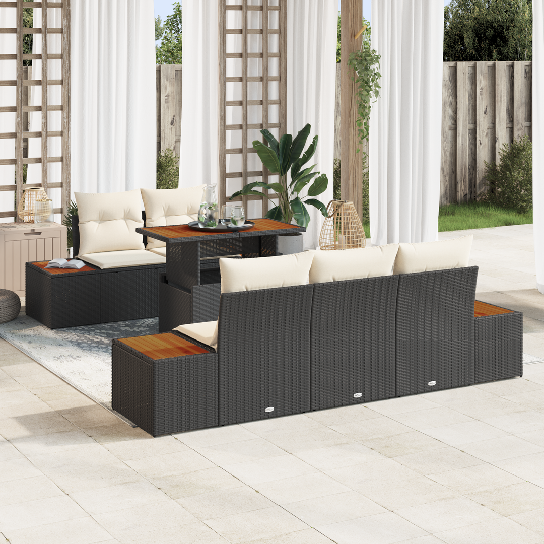 Have Spisebordssæt med pude 6 pcs Sort og Beige