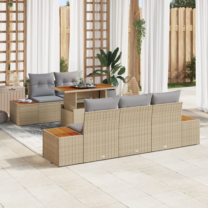 Have Spisebordssæt med pude 6 pcs Beige og grå