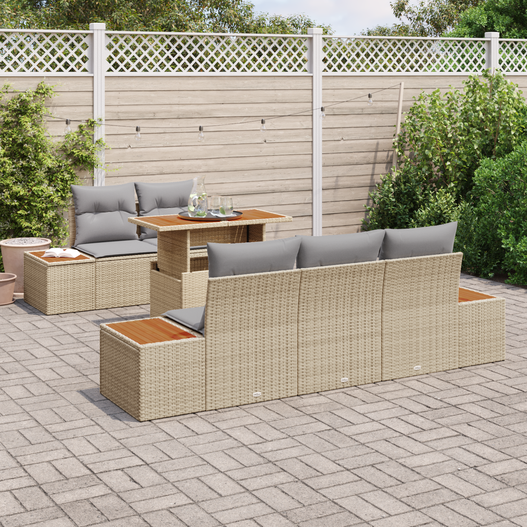 Have Spisebordssæt med pude 6 pcs Beige og grå
