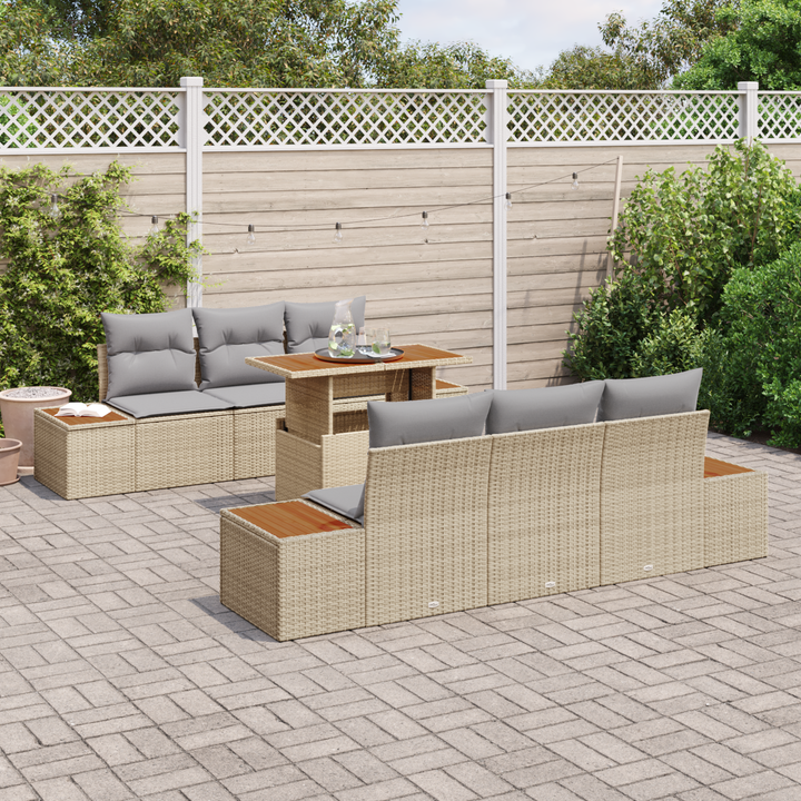 Have Spisebordssæt med pude 7 pcs Beige og grå