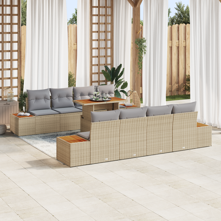 Have Spisebordssæt med pude 9 pcs Beige og grå