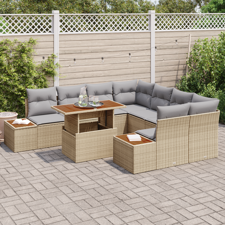 Have Spisebordssæt med pude 9 pcs Beige og grå