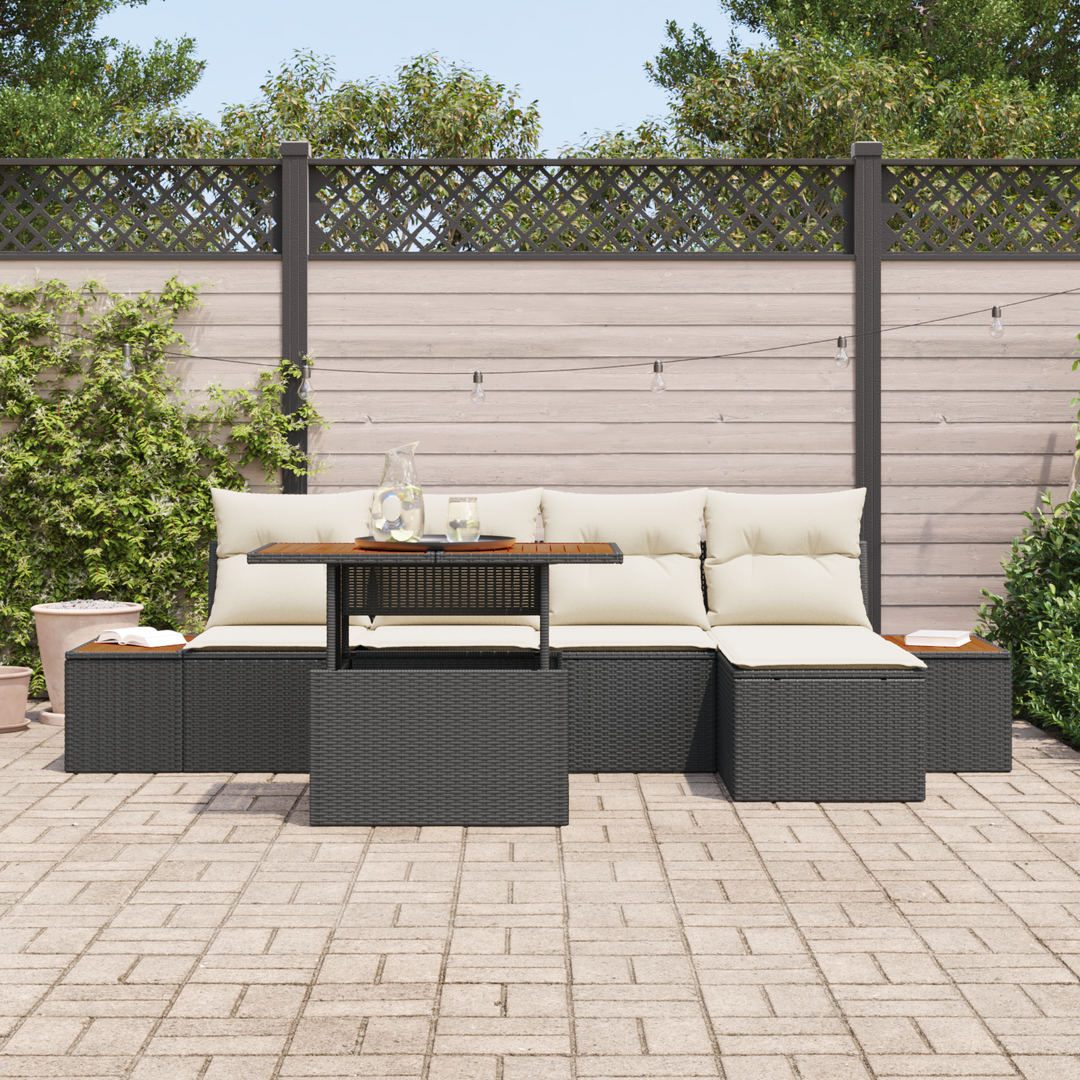 Have Spisebordssæt med pude 6 pcs Sort og Beige