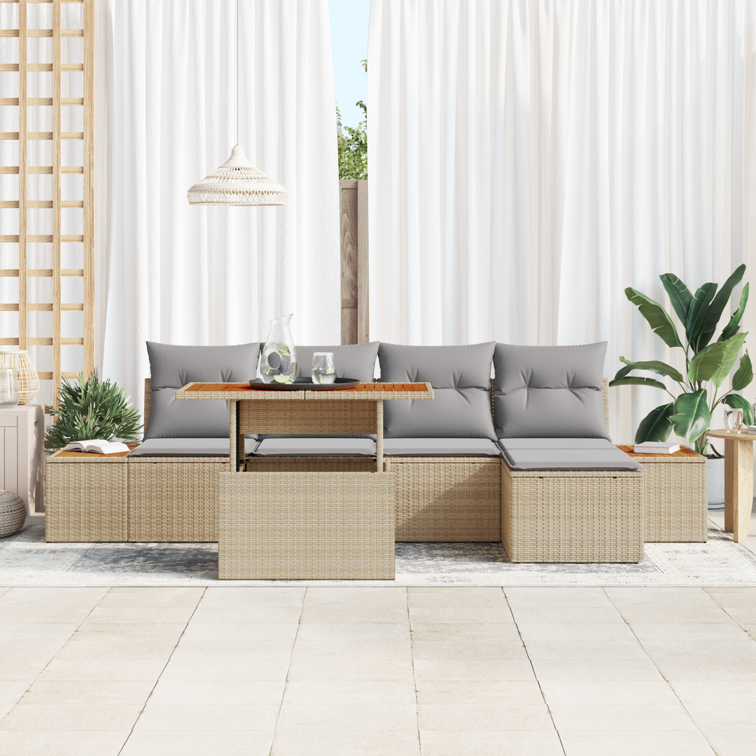 Have Spisebordssæt med pude 6 pcs Beige og grå