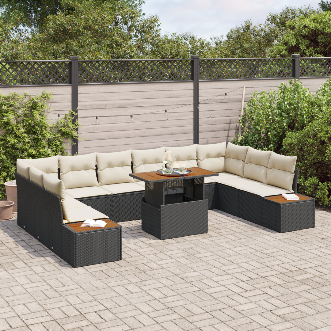 Have Spisebordssæt med pude 11 pcs Sort og Beige