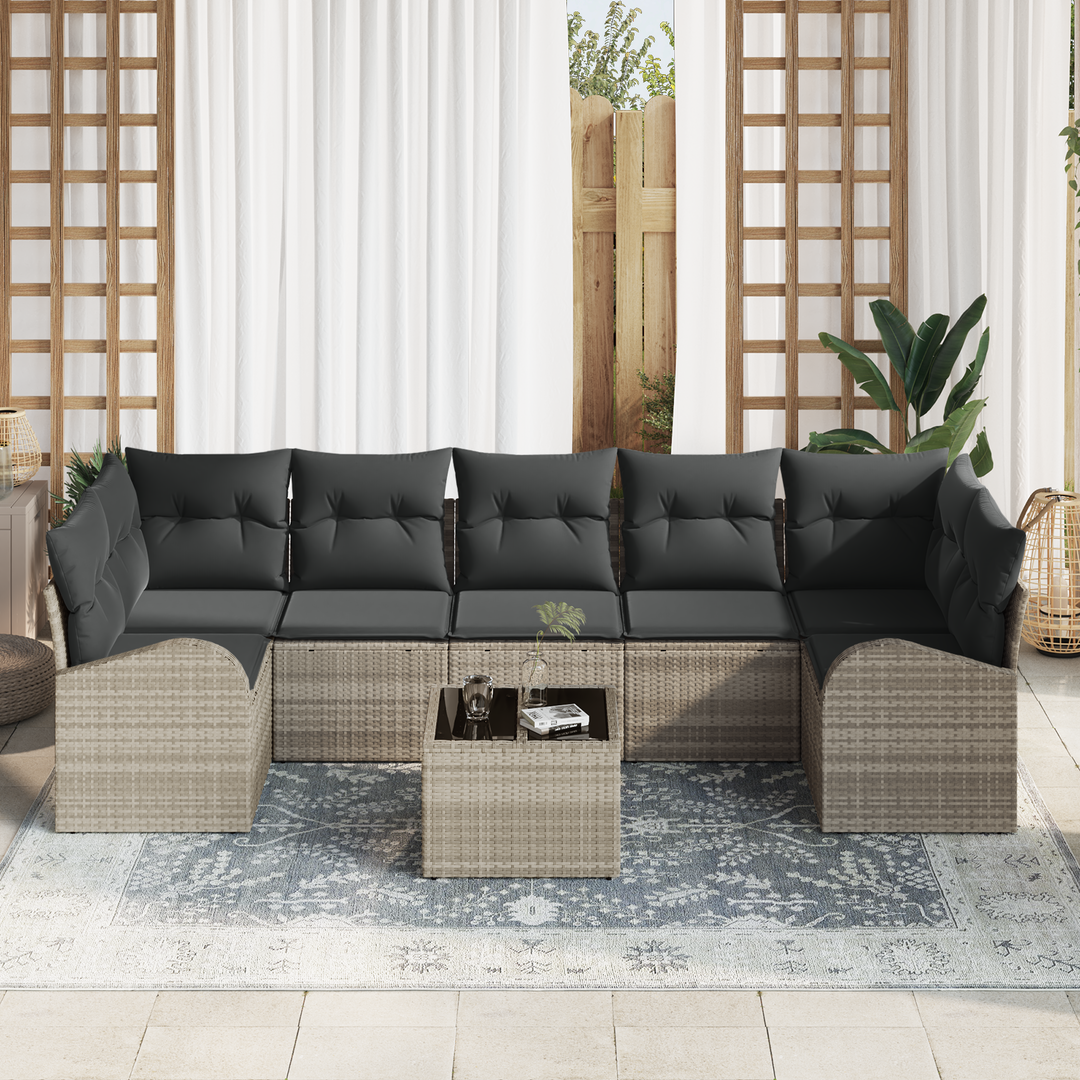 Havesofa Sæt 8 pcs Lysegrå og mørkegrå 289 x 124 x 69 cm