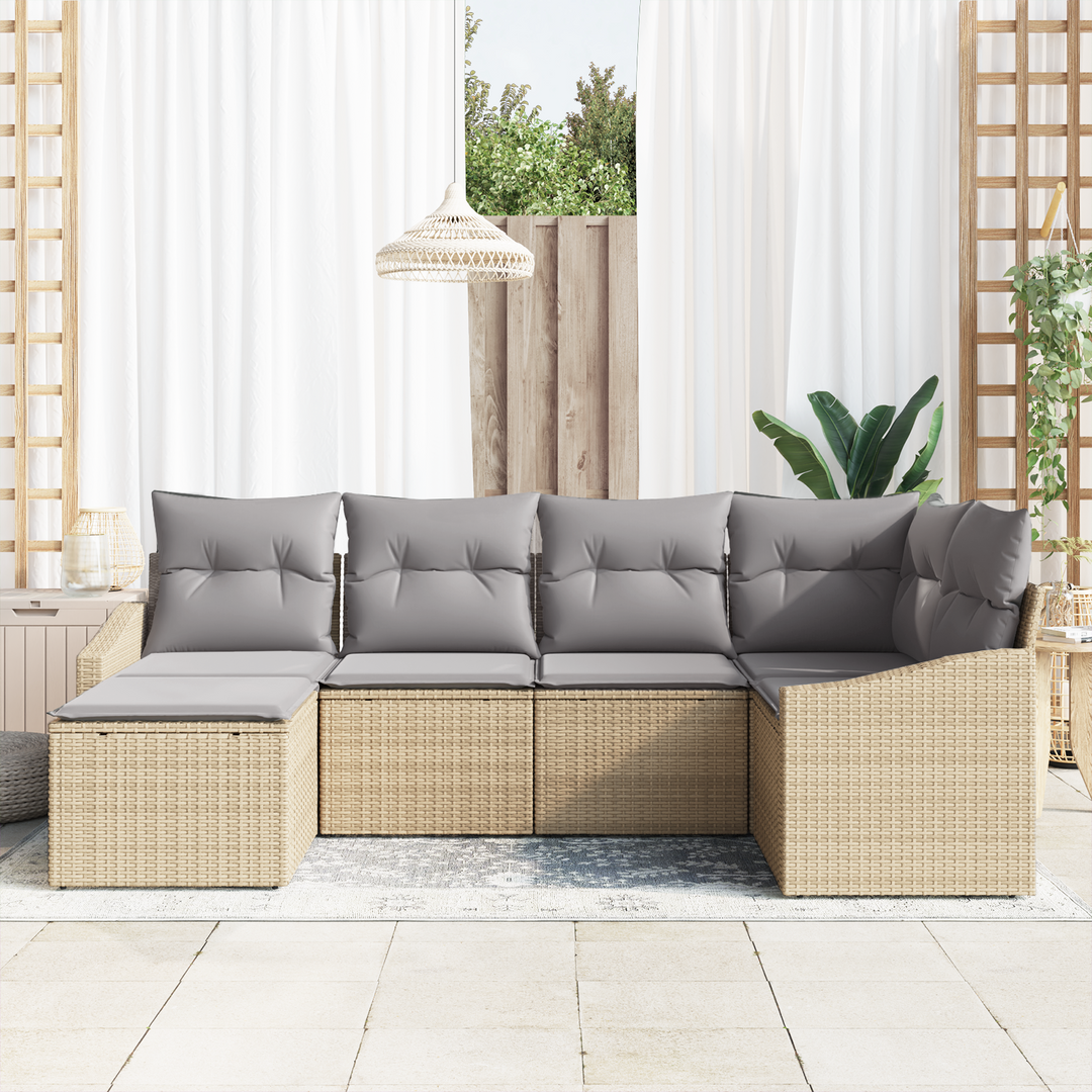 Have Spisebordssæt med pude 6 pcs Beige og lys grå