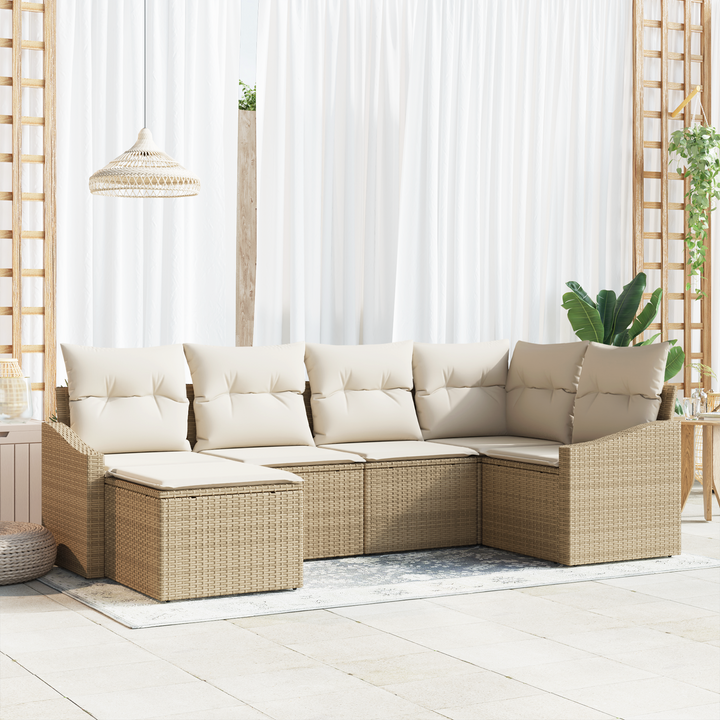 Have Spisebordssæt med pude med opbevaring 6 pcs Beige og creme