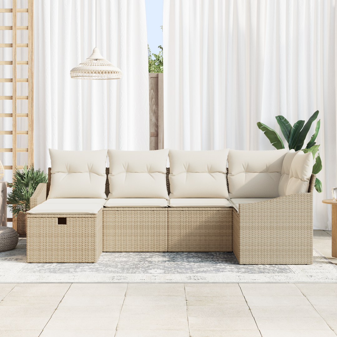 Sofa Sæt med pude 7 pcs polyrattan