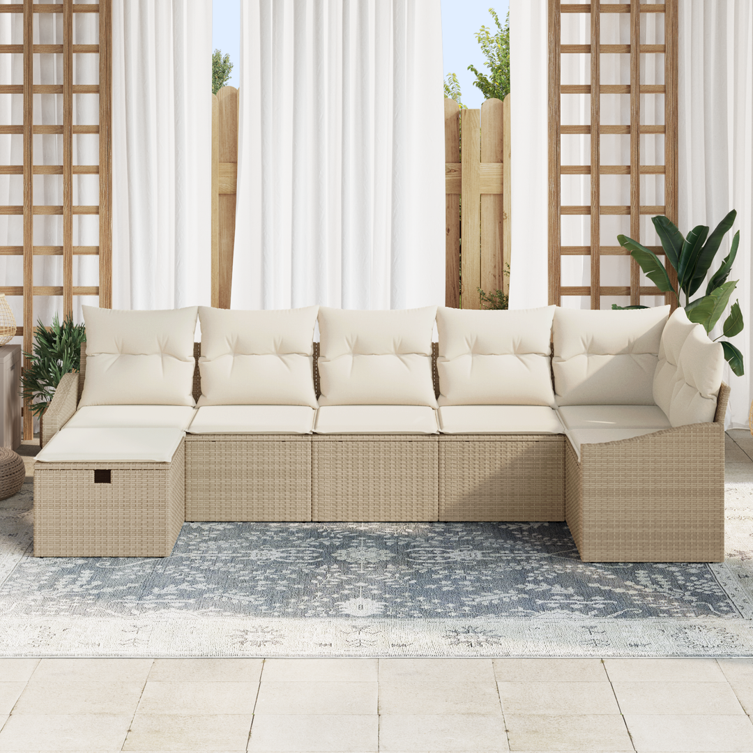 Sofa Sæt med pude 7 pcs polyrattan