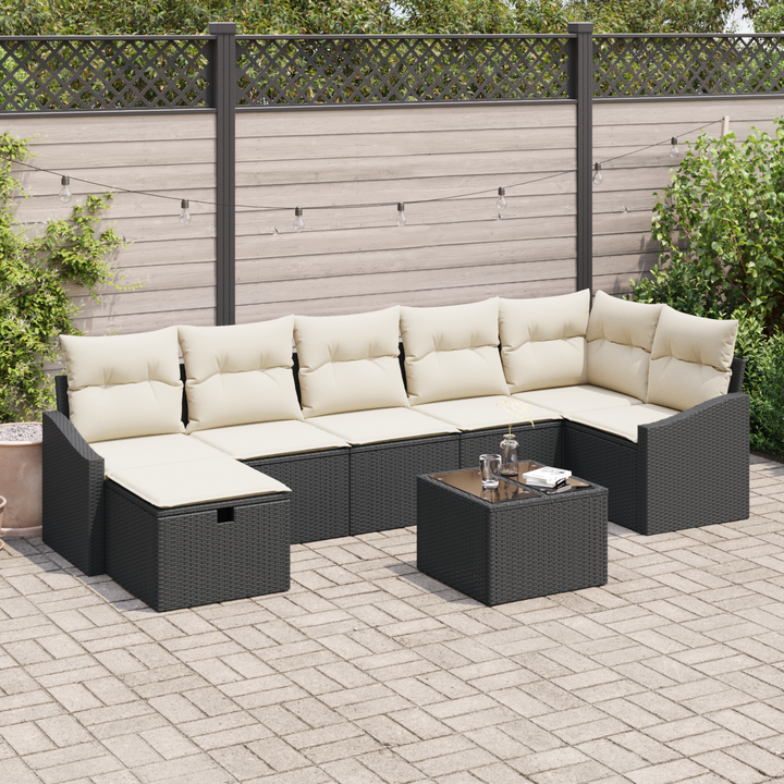 Sofa Sæt med pude 7 pcs polyrattan
