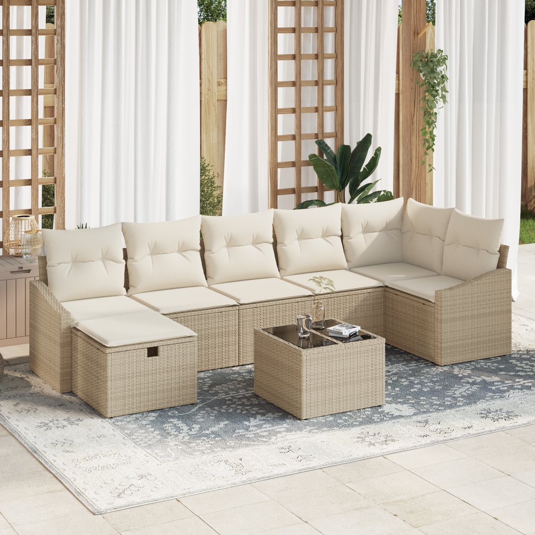 Sofa Sæt med pude 7 pcs polyrattan