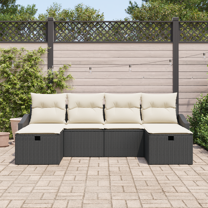 Sofa Sæt med pude 6 pcs polyrattan