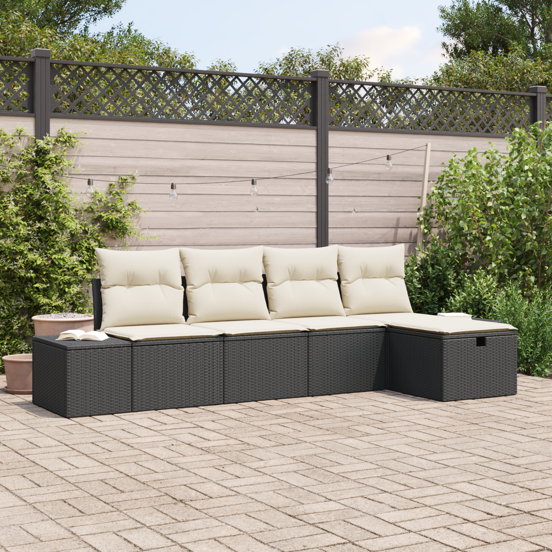 Sofa Sæt med pude 5 pcs polyrattan