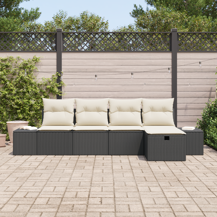 Sofa Sæt med pude 5 pcs polyrattan