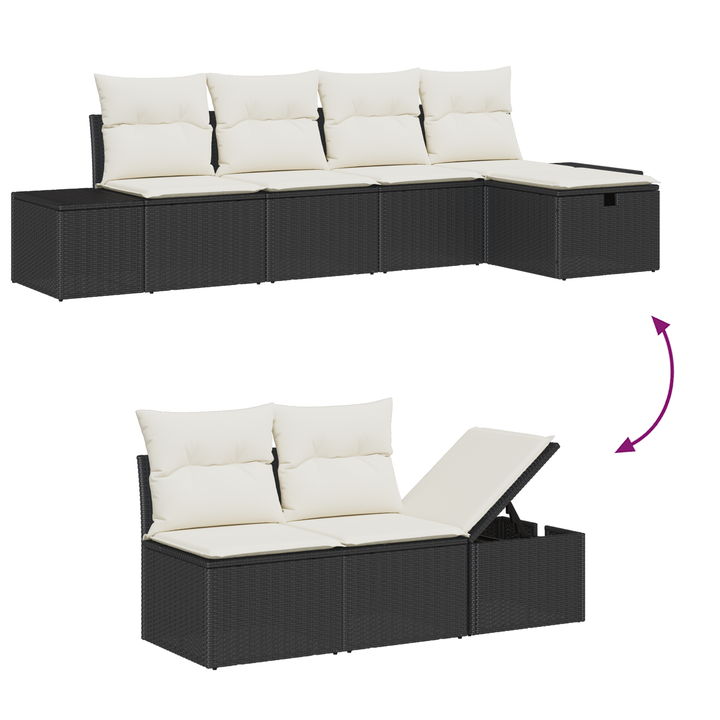Sofa Sæt med pude 6 pcs polyrattan