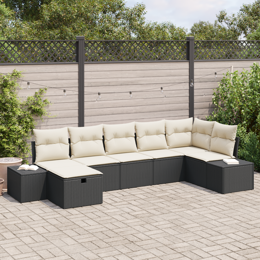 Sofa Sæt med pude 8 pcs polyrattan