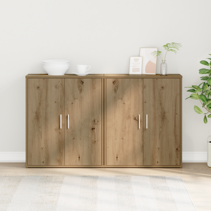 Sideboard 2 pcs Artisan Egetræ 60 x 31 x 70 cm Konstrueret træ