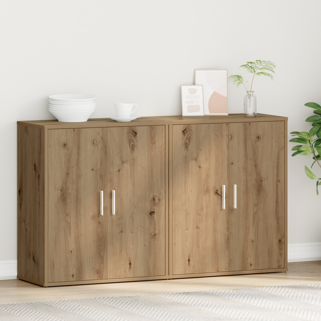 Sideboard 2 pcs Artisan Egetræ 60 x 31 x 70 cm Konstrueret træ