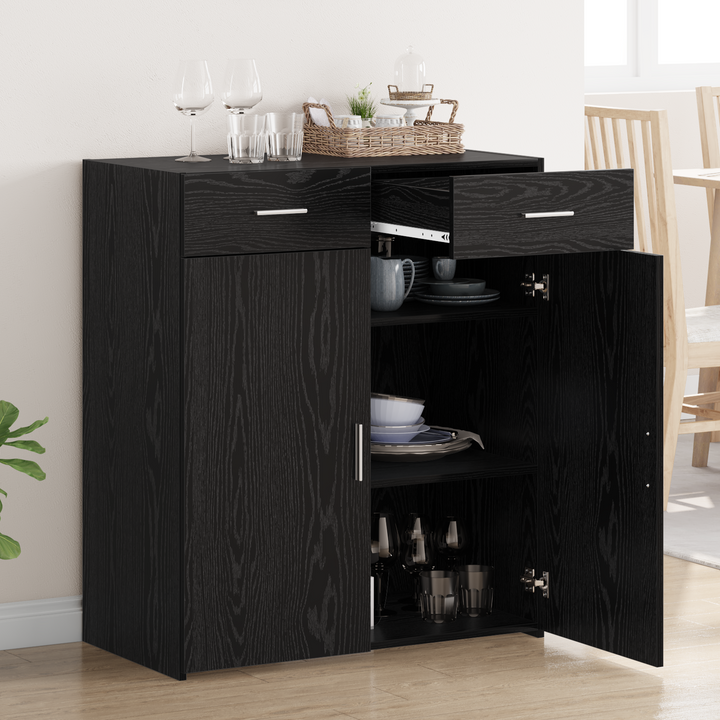 Opbevaringsskab Sort eg 80 x 42,5 x 93 cm