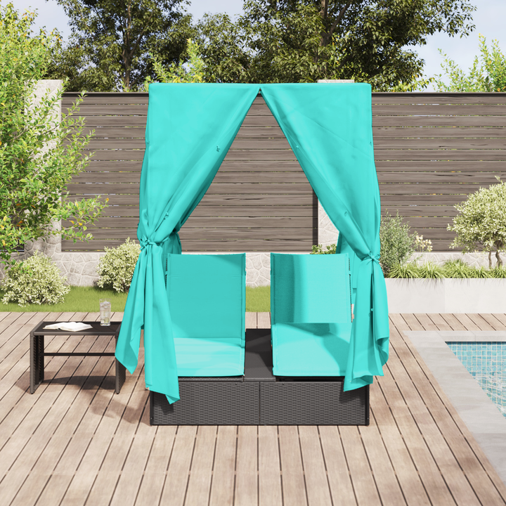 Dobbelt solstol Turkis 205 x 129 x 200 cm polyrattan