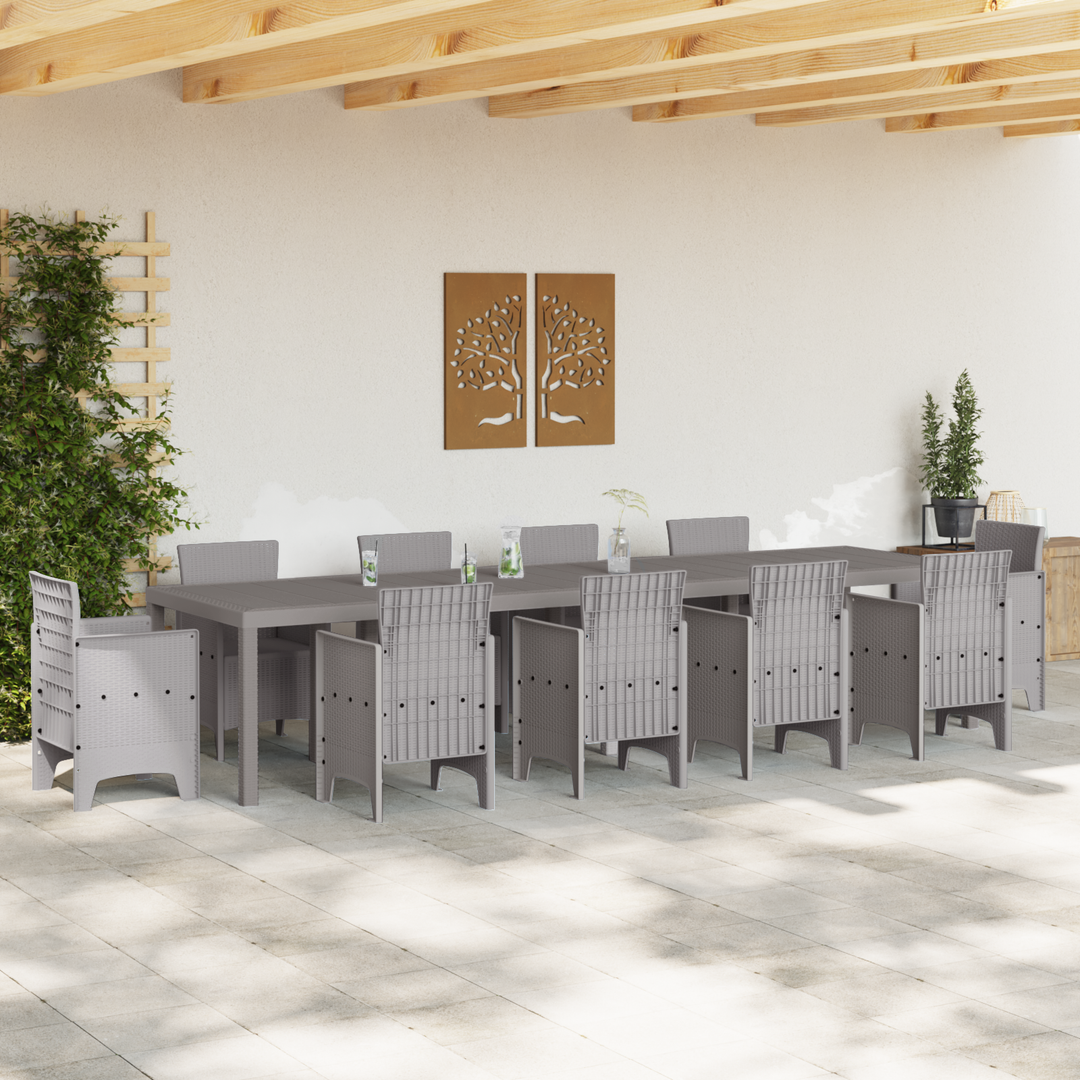 Havemøbel Bord Lysegrå 350 x 100 x 74 cm polyrattan