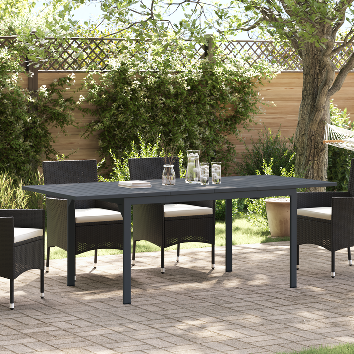 Udendørs middagsbord Foldbar Antracit 210 x 90 x 73 cm Stål
