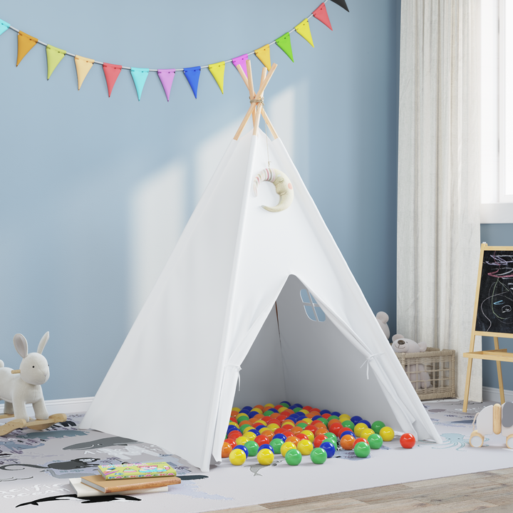 Teepee Telt Hvid 120 x 120 x 150 cm Stof og Plast