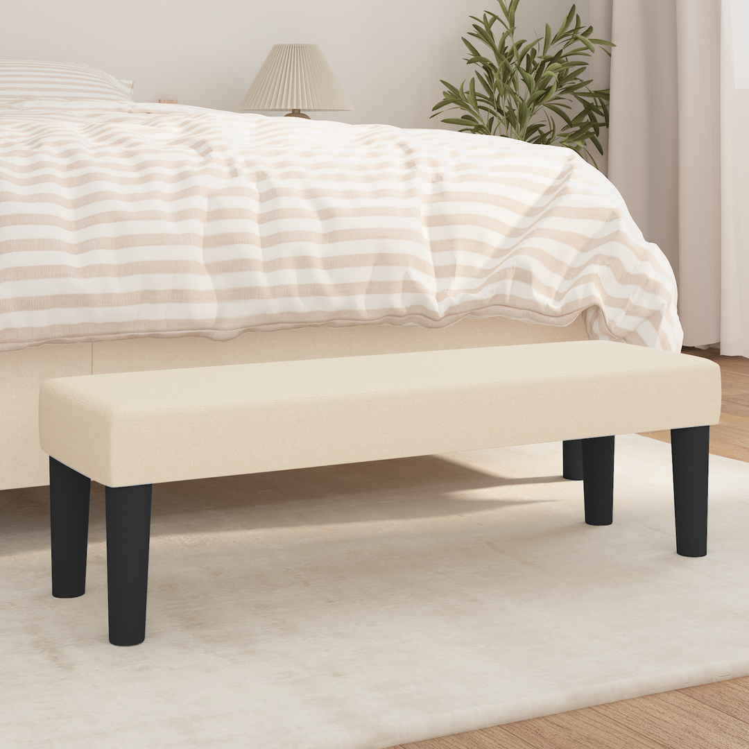 bænk 100x30x30 cm stof cremefarvet