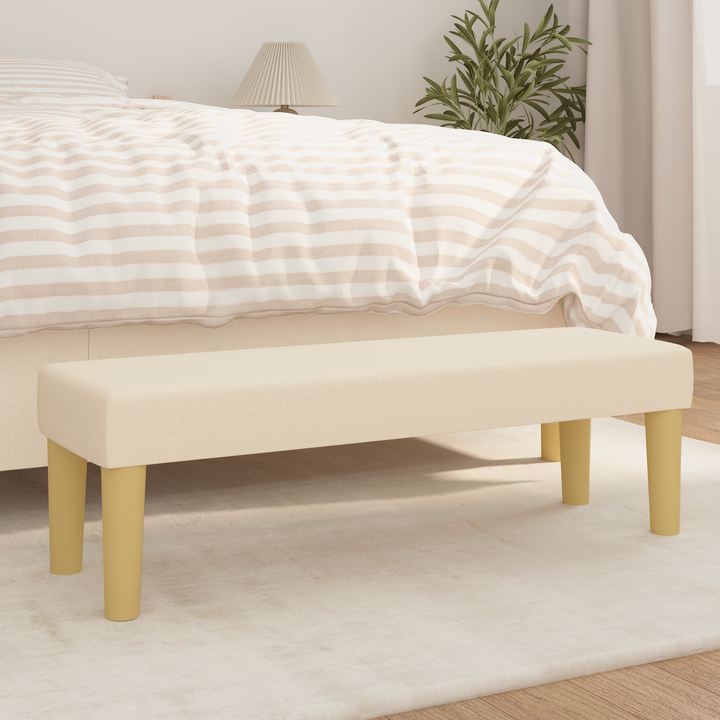 bænk 100x30x30 cm stof cremefarvet