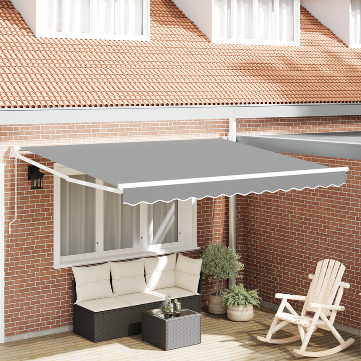 Udtrækkelig markisedel Hvid 350 x 250 cm Aluminium