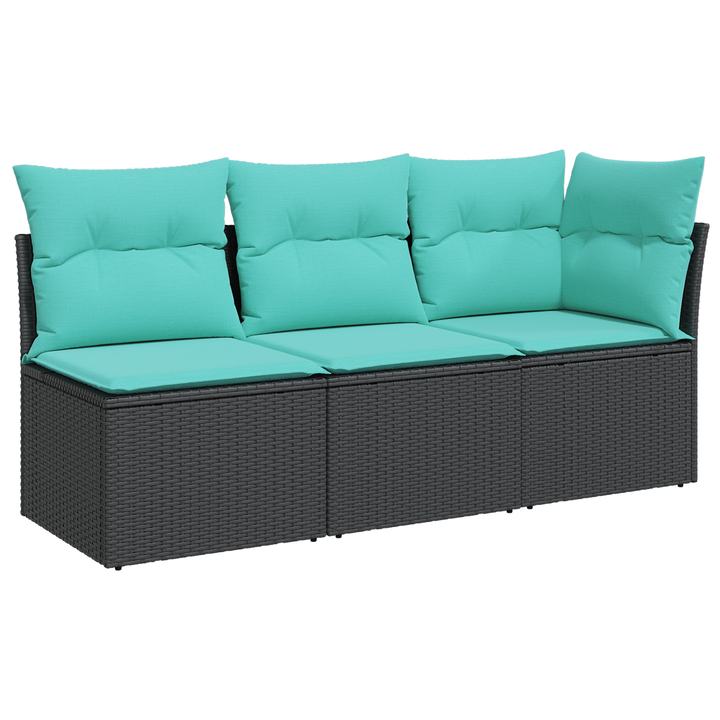 Havemøbelsofa med pude Sort 172 x 62 x 69 cm Poly rattan