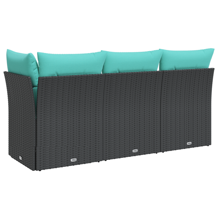 Havemøbelsofa med pude Sort 172 x 62 x 69 cm Poly rattan