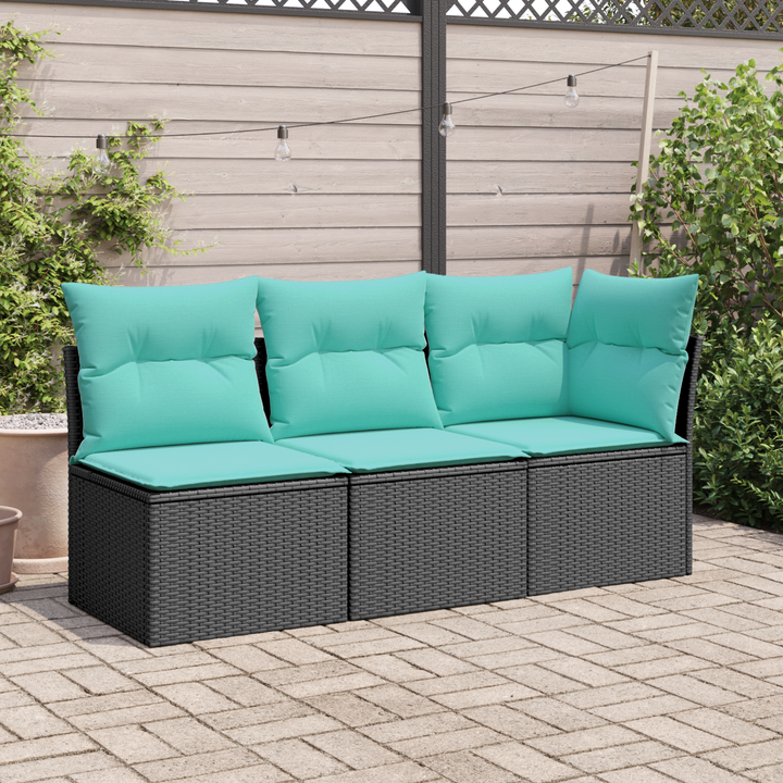 Havemøbelsofa med pude Sort 172 x 62 x 69 cm Poly rattan