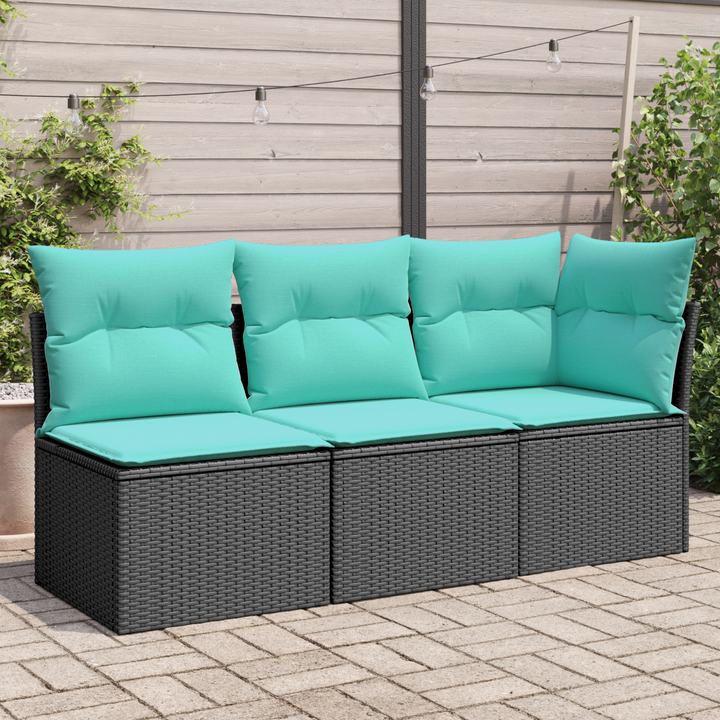 Havemøbelsofa med pude Sort 172 x 62 x 69 cm Poly rattan