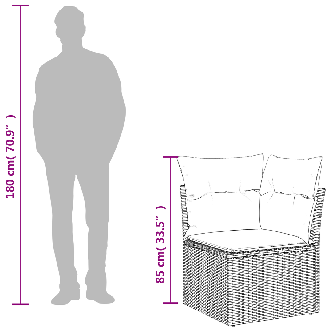 Havemøbelsofa med pude Grå 62 x 62 x 69 cm polyrattan
