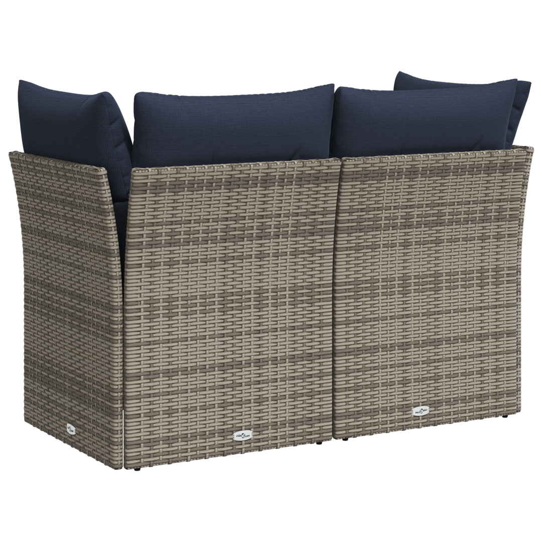 | Havemøbelsofa | med pude Grå 124 x 62 x 69 cm polyrattan
