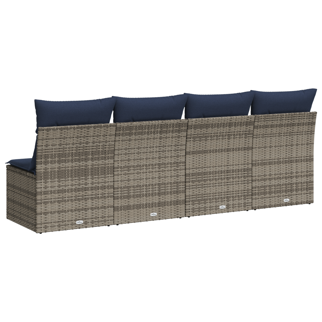 Havemøbelsofa med pude Grå 220 x 62 x 69 cm polyrattan