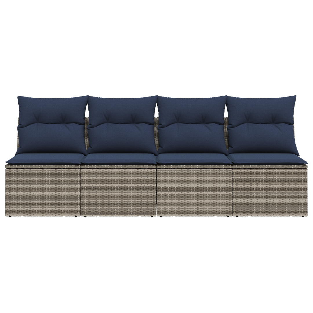 Havemøbelsofa med pude Grå 220 x 62 x 69 cm polyrattan