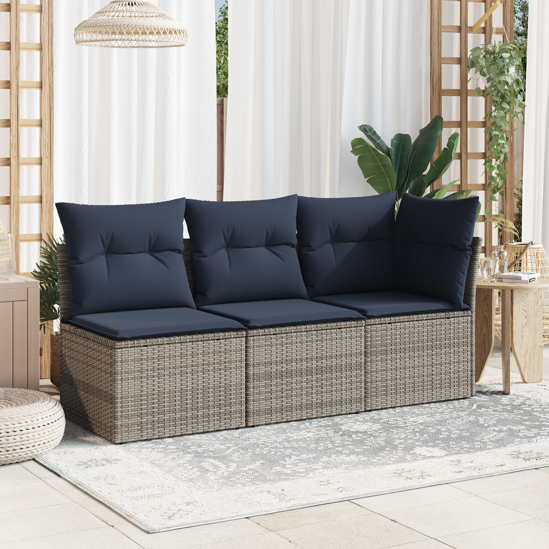 Havemøbelsofa med pude Grå 62 x 62 x 69 cm Poly rattan