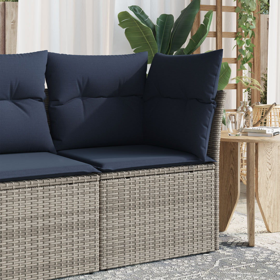 Havemøbelsofa med pude Grå 62 x 62 x 69 cm Poly rattan